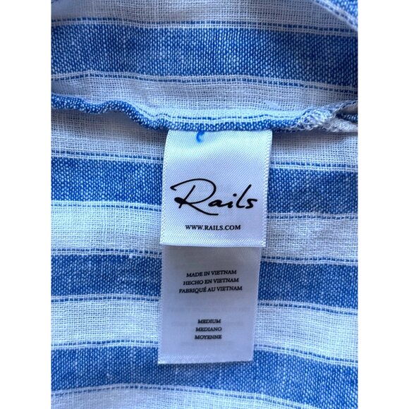 Rails Blouse Kirstie Top Casablanca Stripe Size Medium Linen Blend $168. Striped - Picture 6 of 8